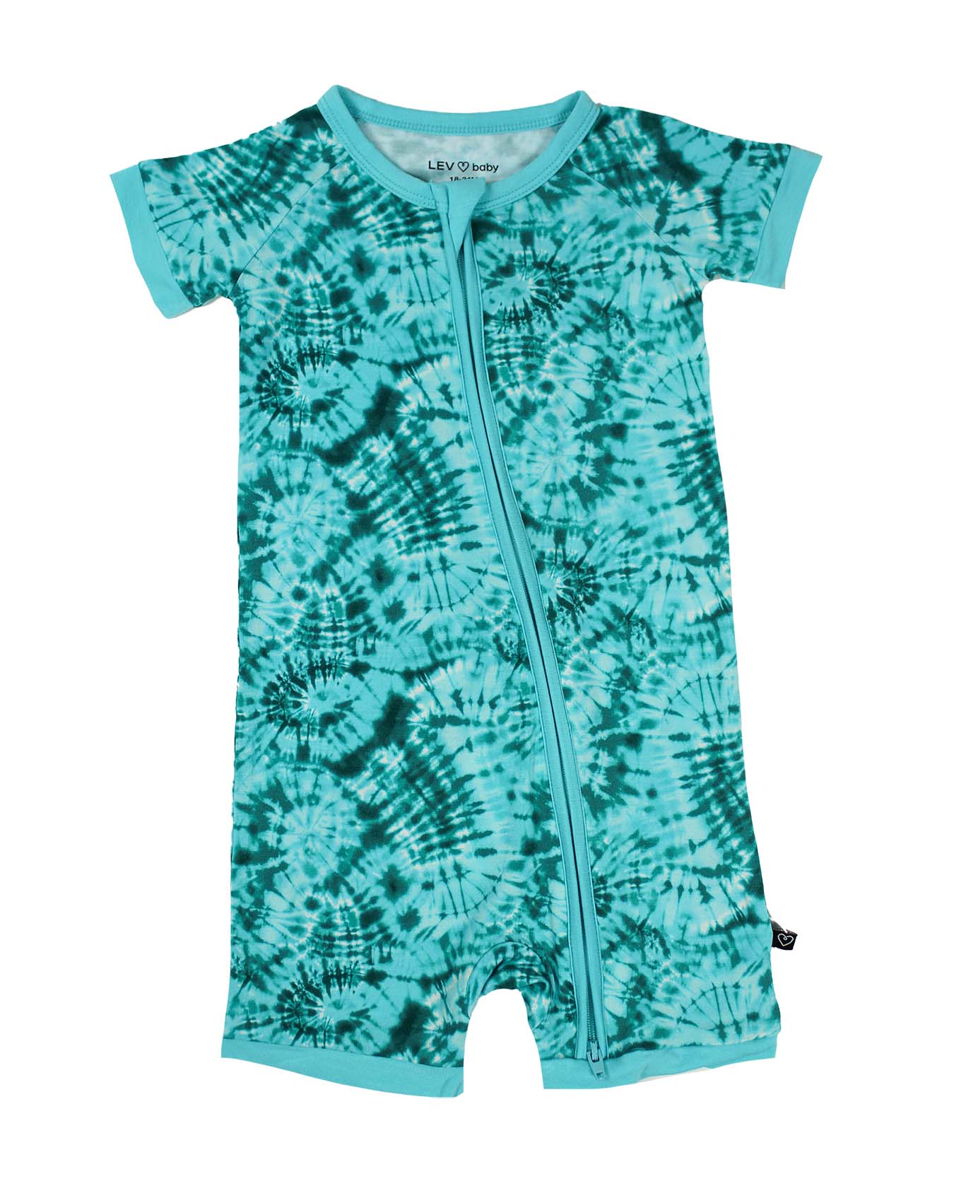 Green Tie Dye Shorts Zippered Romper