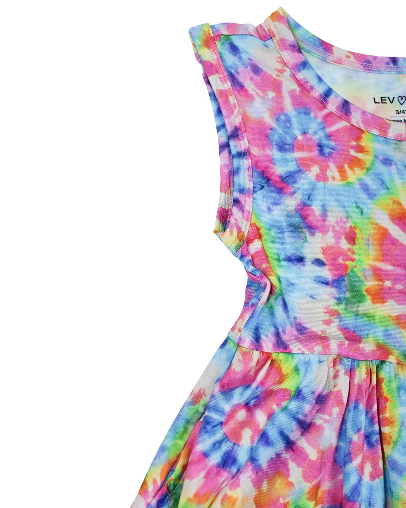 Rainbow Tie Dye Ruffled Twirl Dress