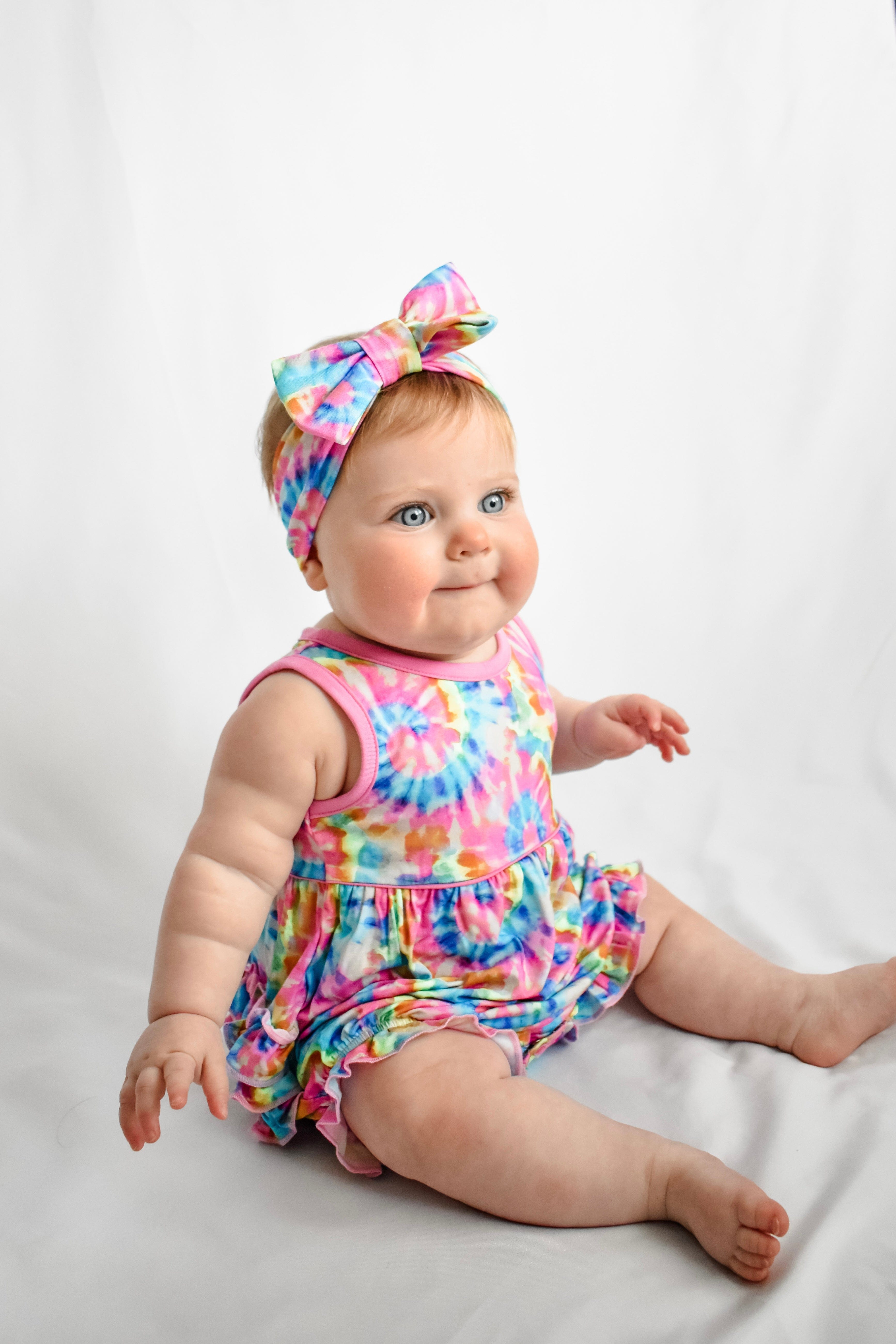 Rainbow Tie Dye Bubble Romper