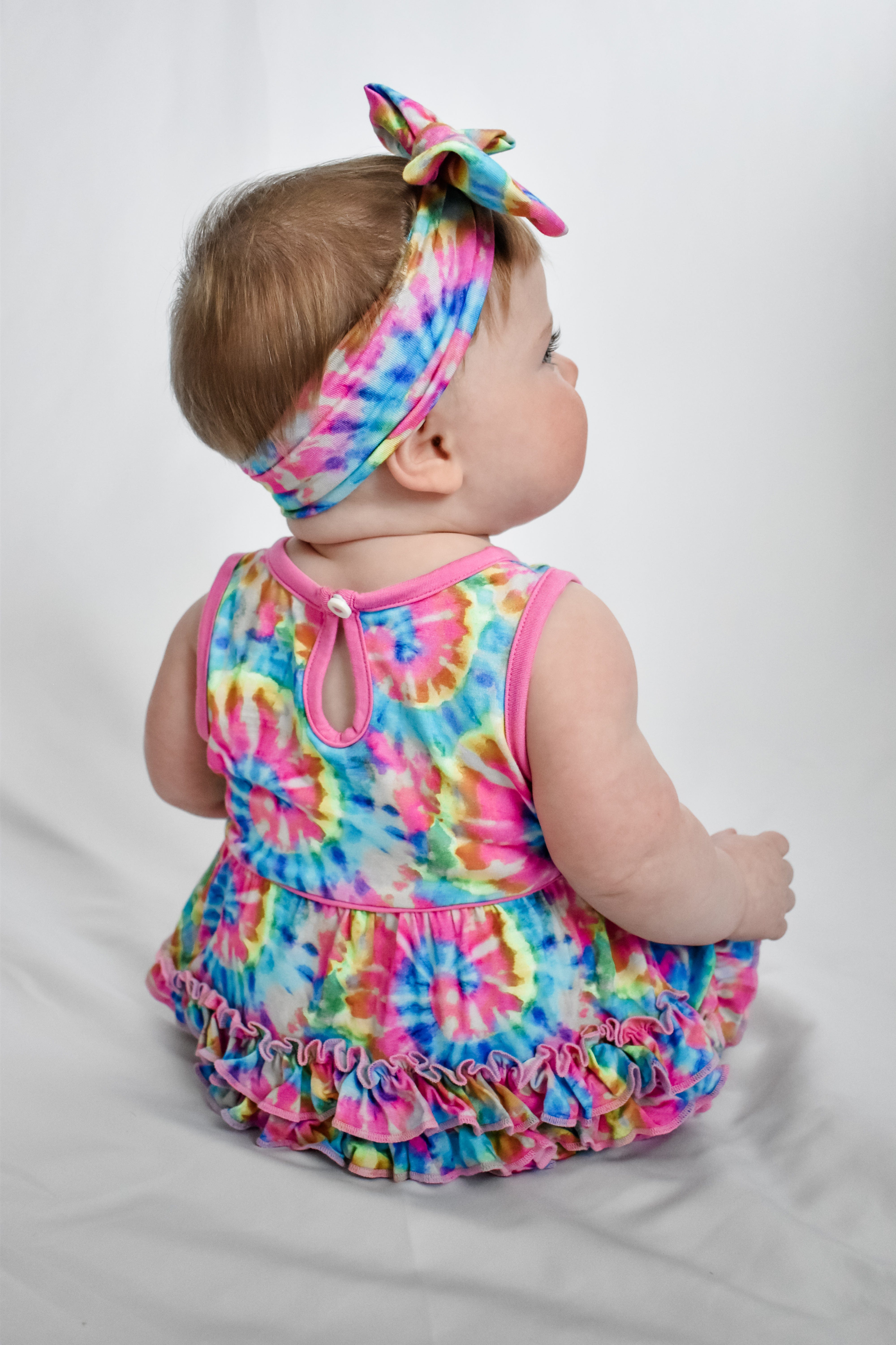 Rainbow Tie Dye Bubble Romper