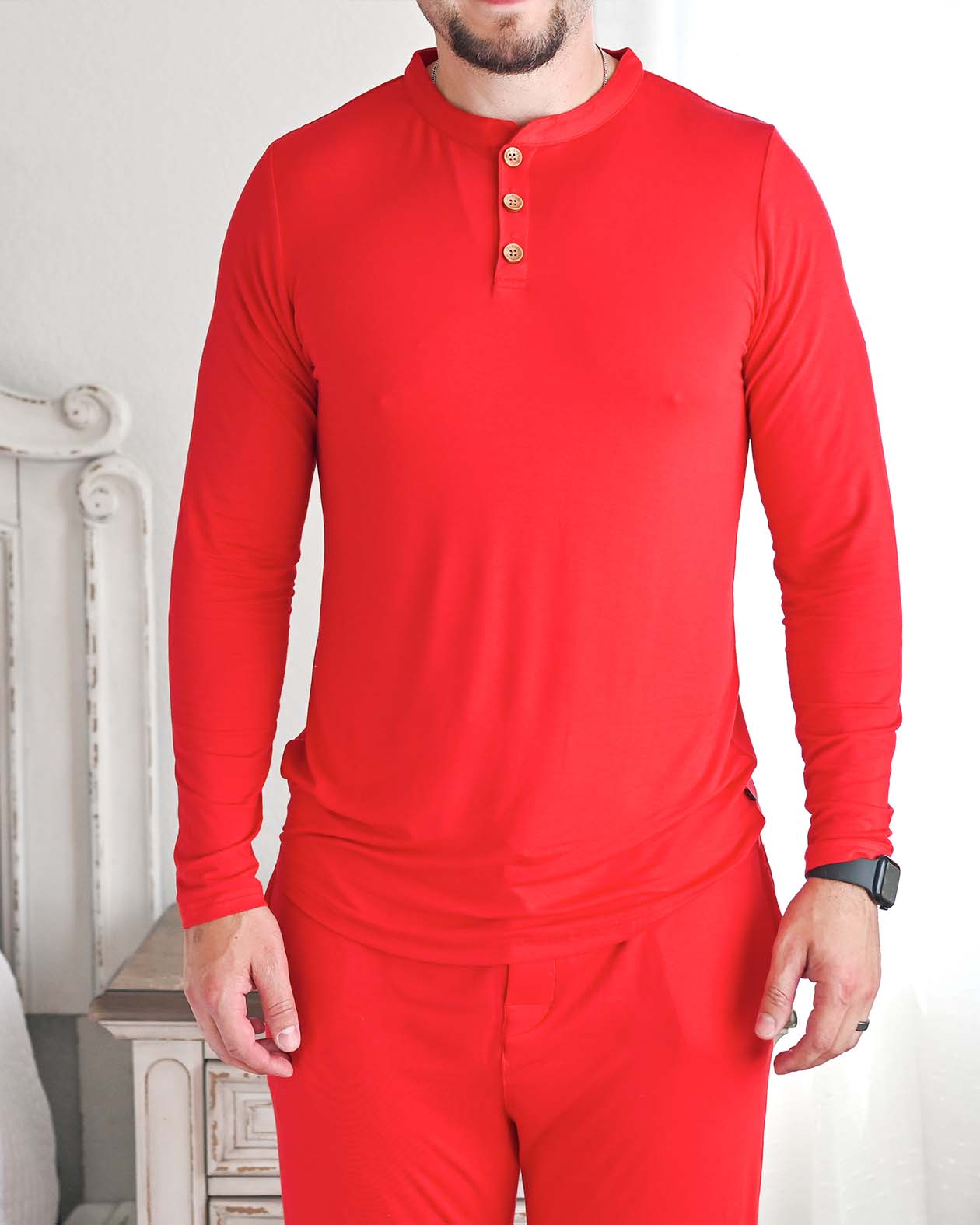 Scarlet Red Men's Henley