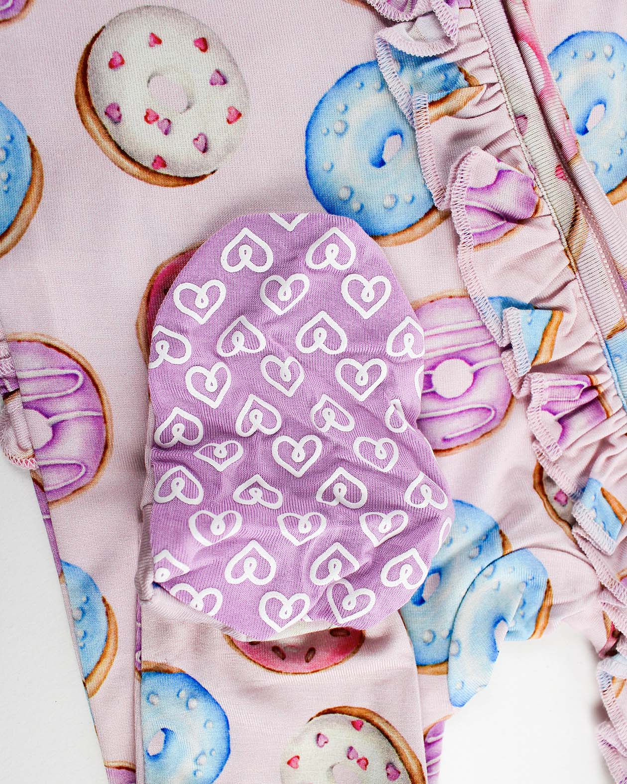 Donuts Ruffled Zippered Footie