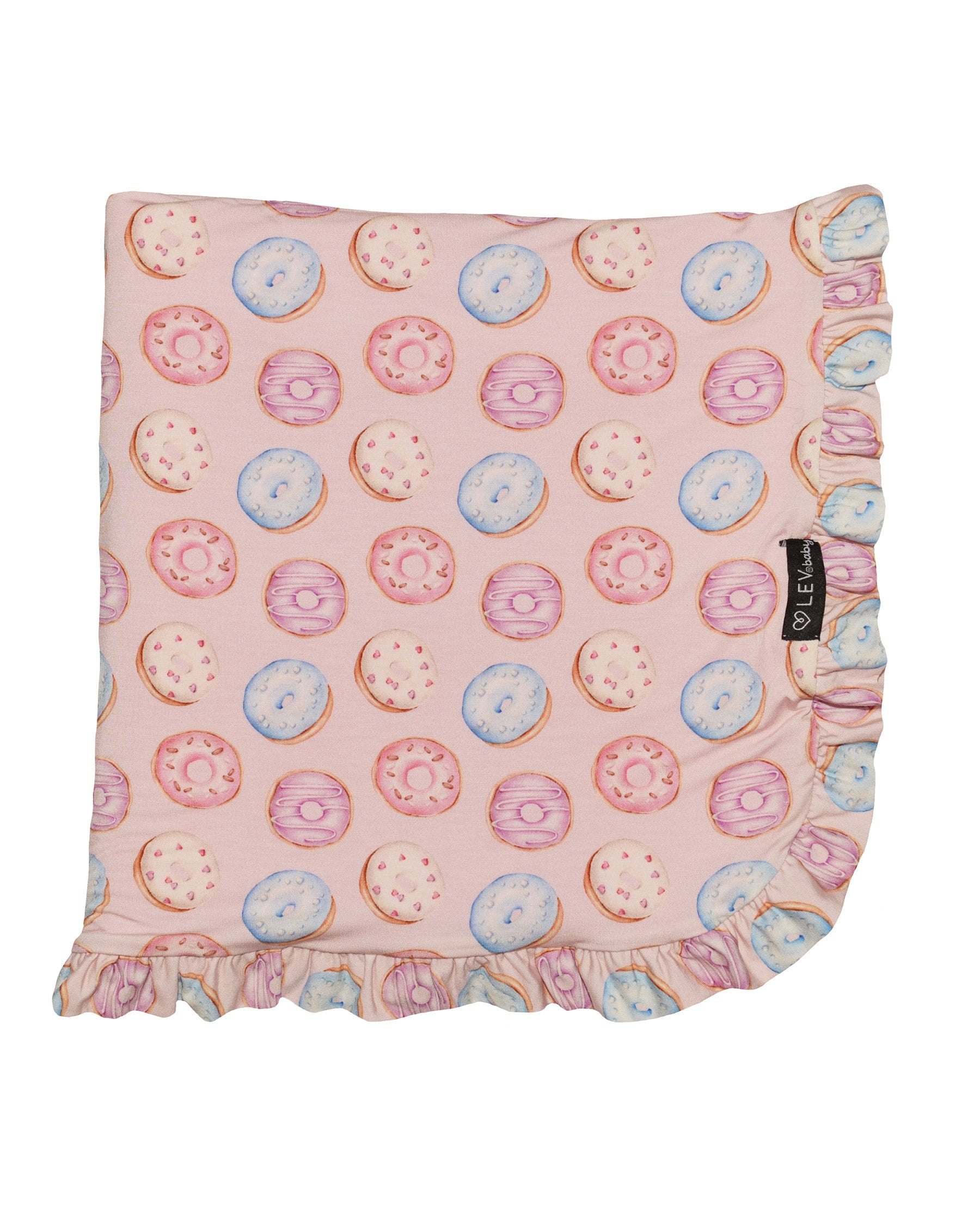 Donuts Ruffled Blanket-Bambooclothing- Lev Baby ™