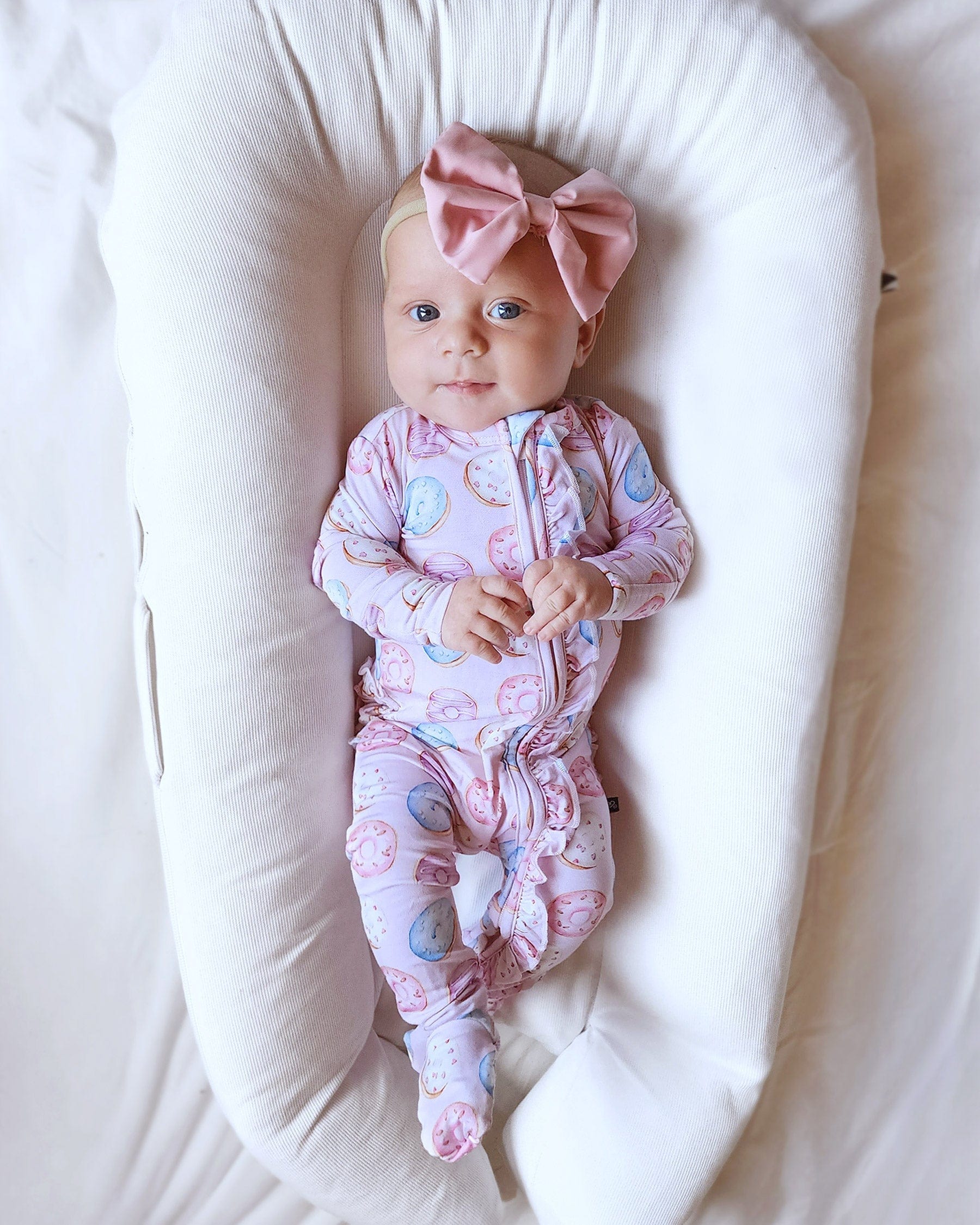 Donuts Ruffled Zippered Footie-Bambooclothing- Lev Baby ™