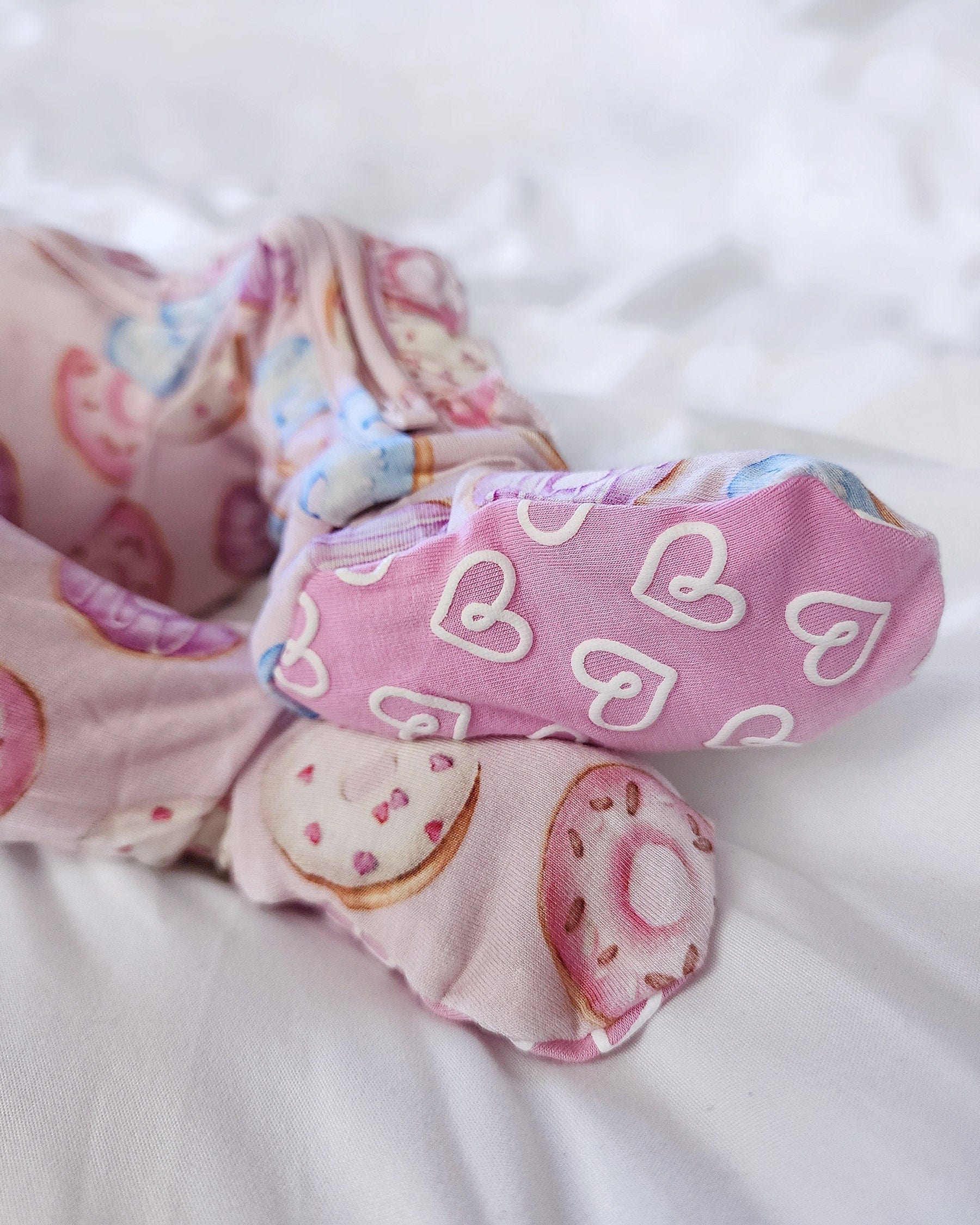 Donuts Ruffled Zippered Footie-Bambooclothing- Lev Baby ™