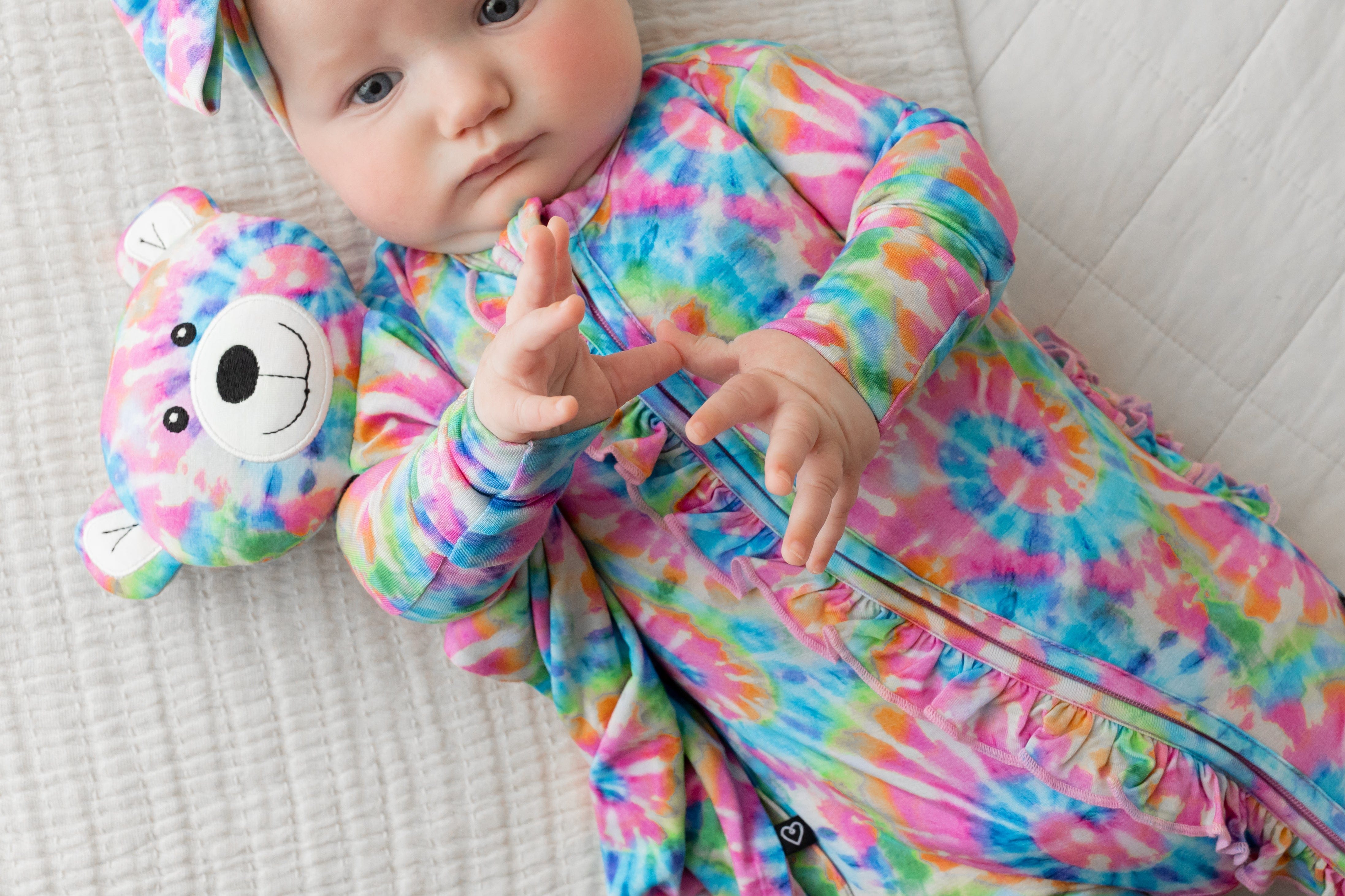 Rainbow Tie Dye Bear Plush Lovey