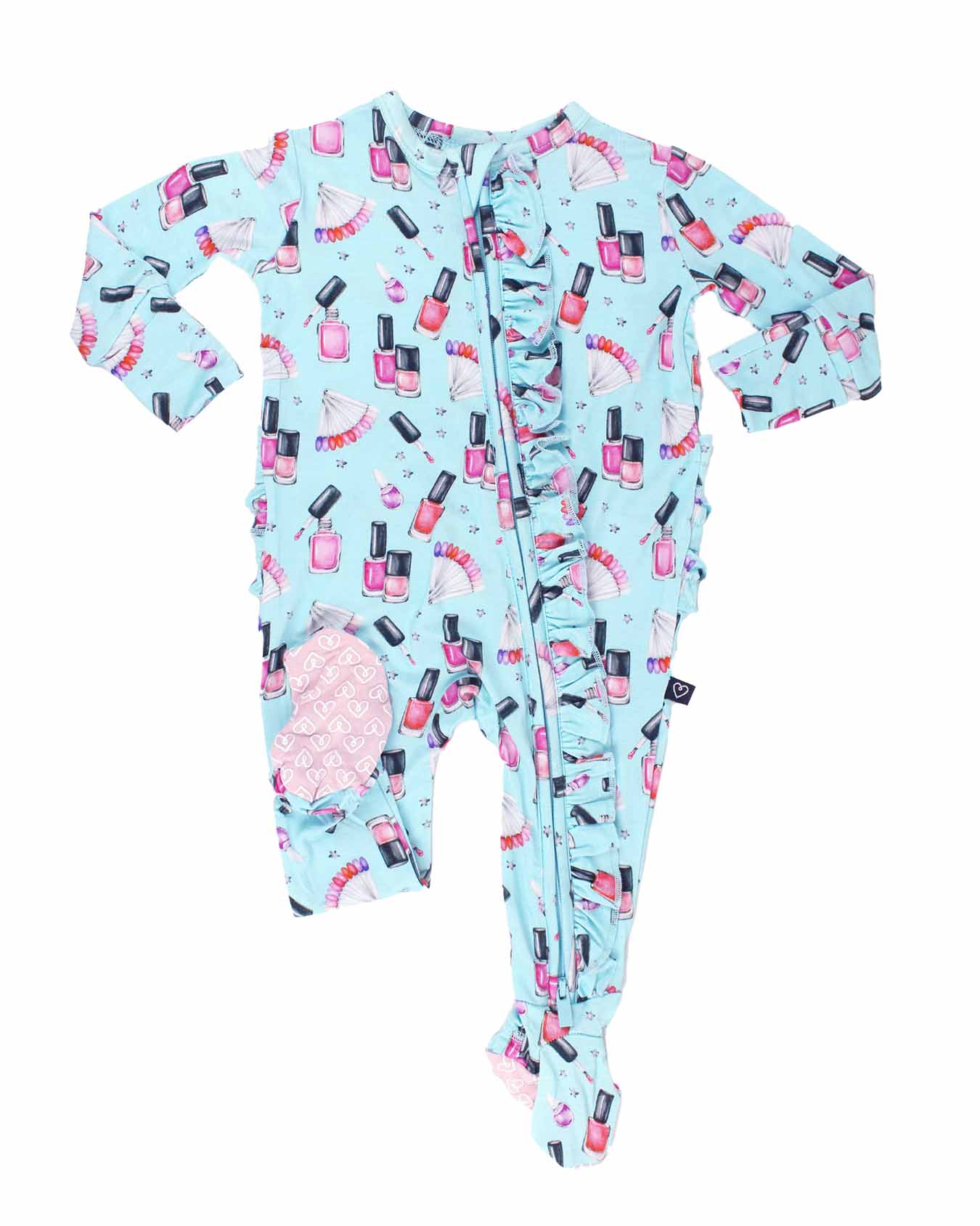 Baby Glam Bundle - Set of 3 - Avery Footie - Aurora Footie - Solid Rose Pink Footie