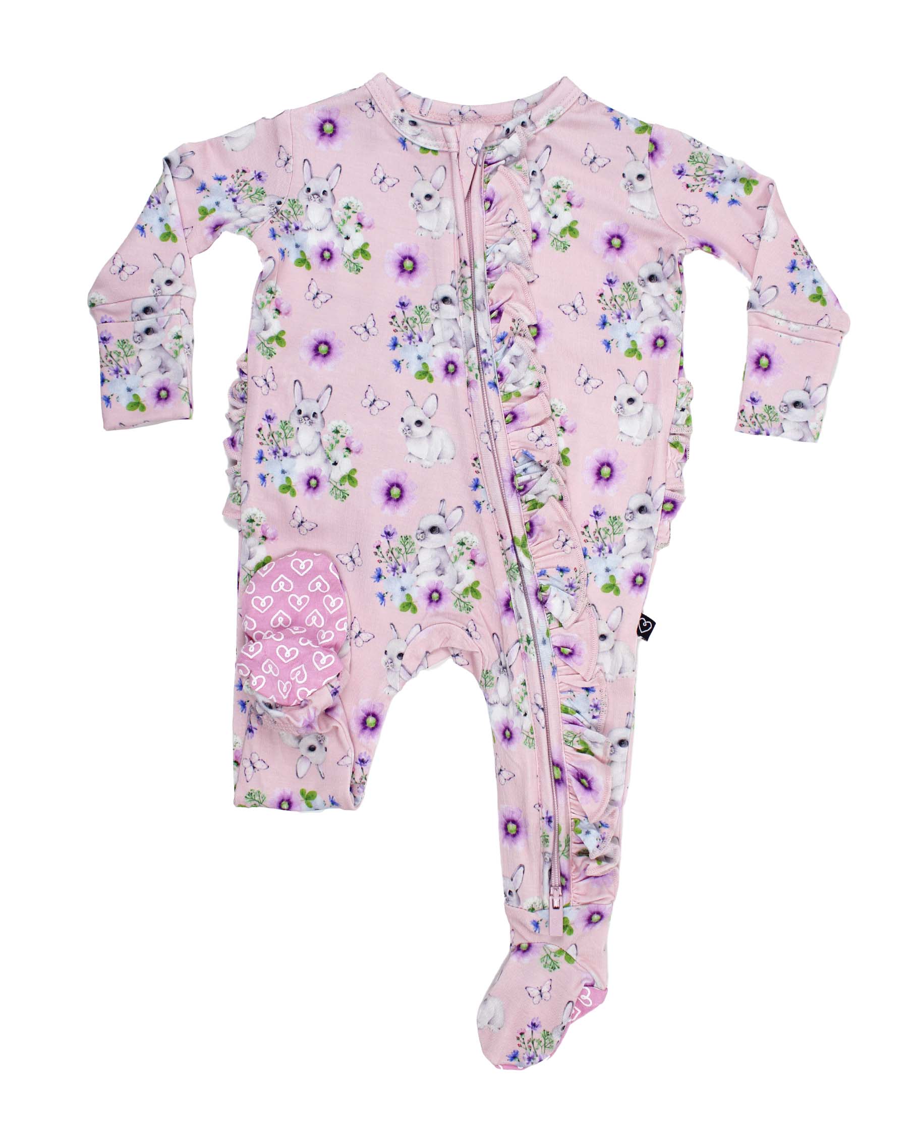 Blossom Ruffled Zippered Footie