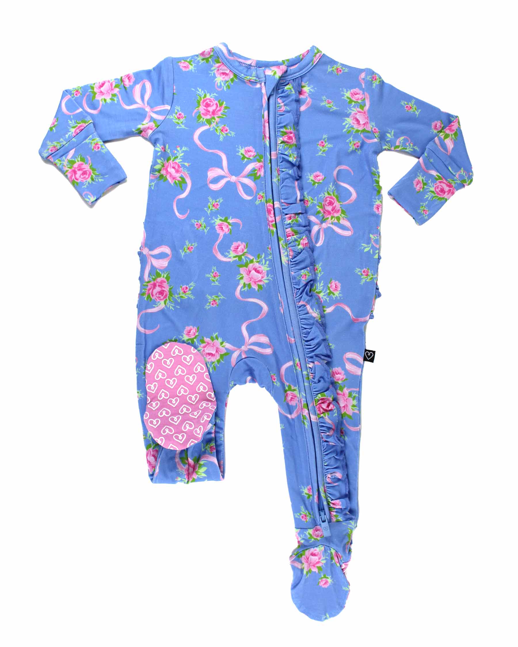 Elodie Ruffled Zippered Footie